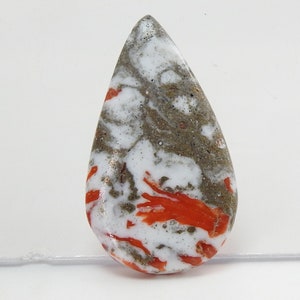 Stabilisierte Korallen glatte Birnenform Cabochon / 41X24X5 MM ungefähr / Lose Edelstein / Für die Herstellung von Schmuck / Einzigartig / Großverkauf / Zubehör C-62