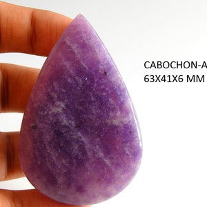 Lepidolit Glatter Birnenförmiger Cabochon/Handgefertigt/Heilstein/Edelsteine für Anhänger/Schmuck/Einzigartig/100 % natürlich C-66