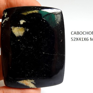 Black Tourmaline Smooth Rectangle Shape Cabochon/Handmade/Healing Stone/Gemstones For Jewelry/Pendent/One Of A Kind/100%Natural C-67