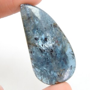 Cabochon de forme fantaisie lisse cyanite 41X21X4 MM environ pierres précieuses faites à la main pierre en vrac pour la fabrication de bijoux uniques en leur genre 100% naturel C-11