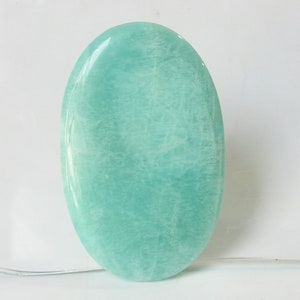 Cabochon de forme ovale lisse en amazonite/59 x 38 x 6 mm environ pierre faite main/pierres précieuses pour la fabrication de bijoux/pendentif/pièce unique en son genre/C-78 100 % naturel