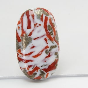Cabochon de forme ovale lisse corail stabilisé/34 x 20 x 6 mm environ/pierres précieuses en vrac/pour la fabrication de bijoux/pièce unique/vente en gros/fournitures C-62