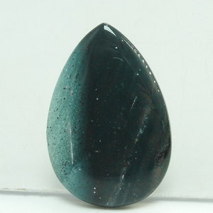 Cabochon lisse en forme de poire, jaspe sanguin, 35 x 24 x 4 mm/fait main/pierre libre/pour la fabrication de bijoux/pendentif/pièce unique en son genre C-114 100 % naturel