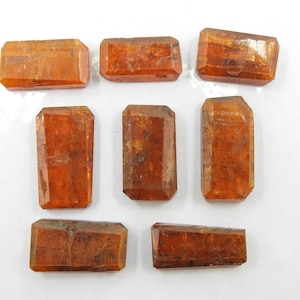 Orange Kyanit facettierten Cabochon Lot / 8Piece 13X7X3To17X8X3MM ca. / Handgefertigter Edelstein / Lose Stein / Für die Herstellung von Schmuck / 100% natürlich / C-80