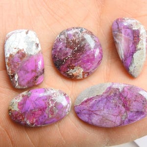 Cabochon di calcite di cobalto, pietra preziosa sciolta a forma di pera rosa, fatta a mano, per realizzare gioielli unici, 100% naturali, C-29