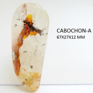 Natürlicher Lodolith Cabochon Einseitiger polierter Stein, extravagante Form-Garten-Quarz-loser Edelstein-Schmuck, der losen Stein C-115 macht