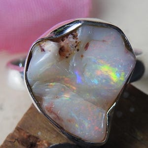 Australian Opal Natural Polished Rough Ring Gift For Her Fashionable Jewelry New Arrival