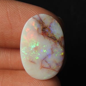 Opale australiano Multi Fuoco Liscio Forma Ovale Cabochon 21X14X4MM Circa Per Realizzare Gioielli Pietra Naturale Pietra Preziosa Sfusa MS