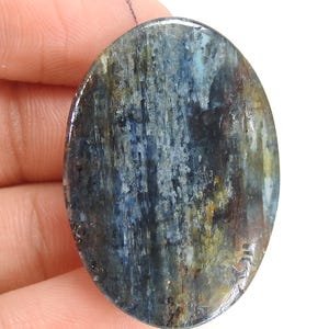 Cabochon de forme ovale lisse cyanite 39X27X4 MM environ pierres précieuses faites à la main pierre en vrac pour la fabrication de bijoux uniques en leur genre 100% naturel C-11