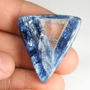 Kyanit Glatte Dreieck Form Cabochon 31X30X5 MM Ca. Handgemachte Edelstein Lose Stein für die Herstellung von Schmuck Einzigartig 100%Natural C-75
