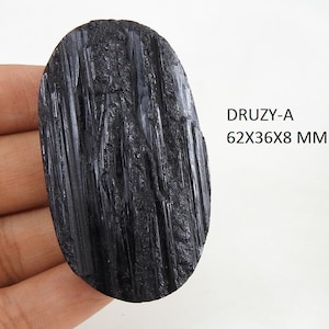 Schwarzer Turmalin Natürlicher rauer Druzy Cabochon/Handgemachter Edelstein/Lose Stein/Zur Schmuckherstellung/Großhändler/Zubehör/C-68