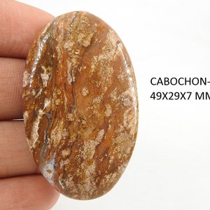 Cabochon lisse de forme ovale en jaspe coquina/pierres gemmes en vrac faites main/pour la fabrication de bijoux/pendentif/pièce unique/100% naturel/C-70
