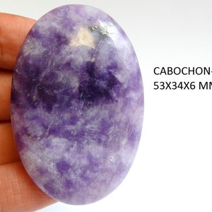 Cabochon lisse de forme ovale en lépidolite/fait main/pierre de guérison/pierres précieuses pour pendentif/bijou/pièce unique en son genre/C-66 100 % naturel