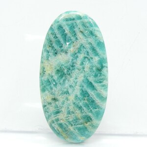 Cabochon de forme ovale lisse en amazonite/38 x 20 x 6 mm/fait main/pierres précieuses pour pendentif/bijoux/unique en son genre/C-78 100 % naturel