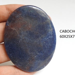 Blauer Saphir, glatt, ovale Form, Cabochon/handgefertigt/Heilstein/Edelsteine für Anhänger/Schmuck/Einzelstück/100 % natürlich, C-58