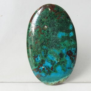 Cabochon de forme ovale lisse azurite malachite/48 x 36 x 5 mm/pierres précieuses faites main/pierres non serties/pour la fabrication de bijoux/unique en son genre/100 % naturel/C-27