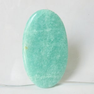 Cabochon de forme ovale lisse en amazonite/63 x 37 x 6 mm environ pierre faite main/pierres précieuses pour la fabrication de bijoux/pendentif/pièce unique en son genre/C-78 100 % naturel