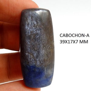 Blauer Saphir glatter rechteckiger Cabochon/handgemachter Stein/Edelsteine für Schmuck/Einzelstück/100 % natürlich/C-58