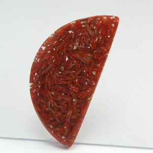Stabilisierte Kupferkoralle, glatte, ausgefallene Form, Cabochon/ca. 63 x 32 x 4 mm/handgefertigter Edelstein/zur Schmuckherstellung/Einzelstück C-62