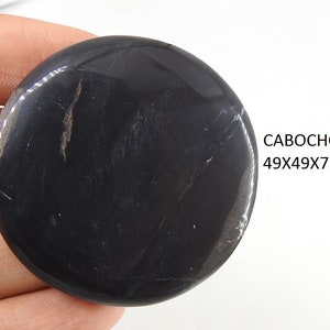 Black Tourmaline Smooth Round Shape Cabochon/Handmade/Healing Stone/Gemstones For Pendent/Jewelry/One Of A Kind/100%Natural C-67