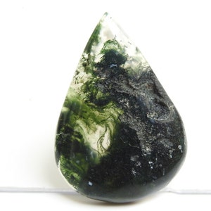 Mosagaat gladde peervorm cabochon/42X29X6 MM ca./voor het maken van sieraden/natuursteen/losse edelsteen/groothandelaar/benodigdheden/C-73