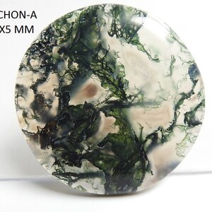 Moosachat glatter runder Cabochon/Lose Edelstein/handgemachter Stein/zur Schmuckherstellung/Einzelstück/100 % natürlich/C-73