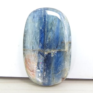 Cabochon lisse de forme ovale en cyanite bleue/33 x 21 x 6 mm environ/pierres précieuses faites main/pierres non serties/pour la fabrication de bijoux/unique en son genre/100 % naturel/C-09
