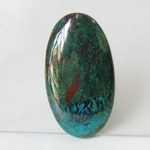 Cabochon de forme ovale lisse azurite malachite/56 x 31 x 6 mm/pierres précieuses faites main/pierres non serties/pour la fabrication de bijoux/unique en son genre/100 % naturel/C-27