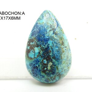 Cabochon a forma di pera liscia con azzurrite/Pietra sciolta/Pietra preziosa fatta a mano/Per realizzare gioielli/Unico nel suo genere/100% naturale/C-28