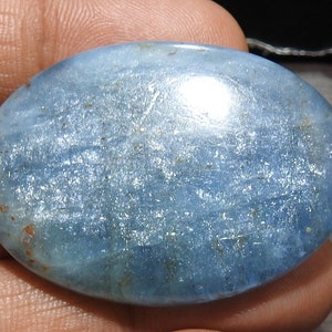 Cabochon C-01 ovale lisse pierre de soleil aigue-marine
