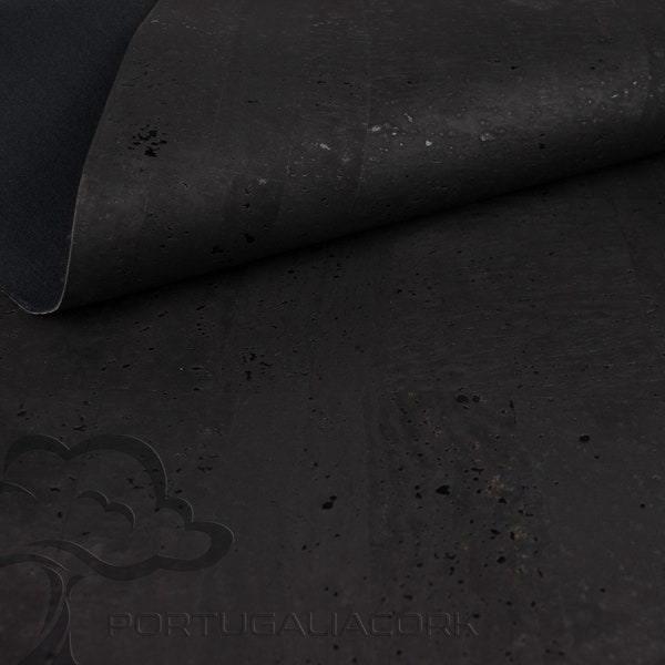 SUBERISE Cork Leather Black 50x140 cm - an eco-friendly cork fabric from Portugal, perfect for sewing handbags and DIY handcrafts