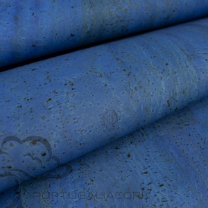 SUBERISE Cork Leather Denim blue 50x140 cm - an eco-friendly cork fabric from Portugal, perfect for sewing handbags and DIY handcrafts