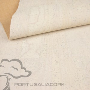 SUBERISE Cork Leather White 50x140 cm - an eco-friendly cork fabric from Portugal, perfect for sewing handbags and DIY handcrafts