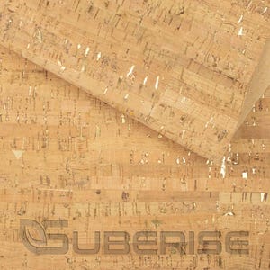 SUBERISE コルクレザー ナチュラル ゴールド 50 x 70 cm - ポルトガル産の環境に優しいコルク生地。ハンドバッグや DIY 手工芸品の縫製に最適です。