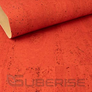 SUBERISE Cork Leather Red 50x70 cm - an eco-friendly cork fabric from Portugal, perfect for sewing handbags and DIY handcrafts