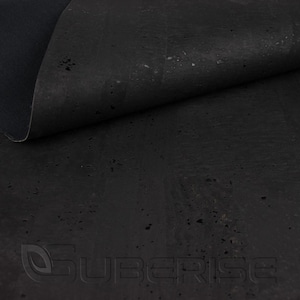 SUBERISE Corcho Cuero Negro 50 x 70 cm - un tejido de corcho ecológico de Portugal, perfecto para coser bolsos y manualidades de bricolaje
