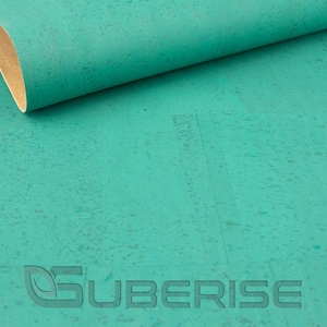 SUBERISE Corcho Cuero Turquesa 50 x 70 cm - un tejido de corcho ecológico de Portugal, perfecto para coser bolsos y manualidades de bricolaje
