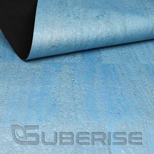 SUBERISE Corcho Cuero Azul Perla 50 x 70 cm - un tejido de corcho ecológico de Portugal, perfecto para coser bolsos y manualidades DIY