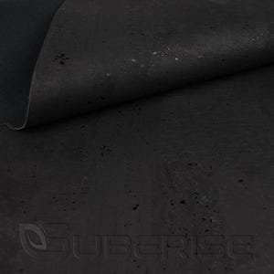 SUBERISE Corcho Cuero Negro 50 x 140 cm - un tejido de corcho ecológico de Portugal, perfecto para coser bolsos y manualidades de bricolaje