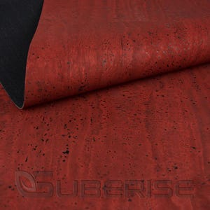 SUBERISE Cork Leather Carmine 50x140 cm - an eco-friendly cork fabric from Portugal, perfect for sewing handbags and DIY handcrafts