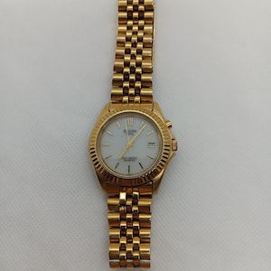 Elgin Men&#39;s Gold Tone Quartz Watch with Date Display