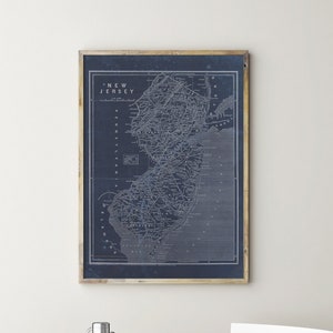 ARTE del mapa de NJ, impresión de mapas de Nueva Jersey, mapas históricos, impresiones históricas, mapa de Nueva Jersey, mapa de Nueva Jersey, descarga instantánea, mapa de NJ imprimible