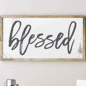 Printable Blessed Sign, Kitchen Signs, Kitchen Decor, Kitchen Wall ...
