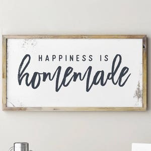 Afdrukbare teken, geluk is zelf gemaakt, geluk is zelfgemaakte teken, geluk is zelfgemaakte, keuken tekenen, keuken decor, keuken Wall Decor