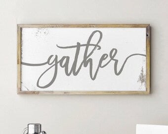 Printable Gather Sign, Kitchen Signs, Kitchen Decor, Kitchen Wall Decor, Dining Room Wall Art, Dining Room Decor, Dining Room Signs
