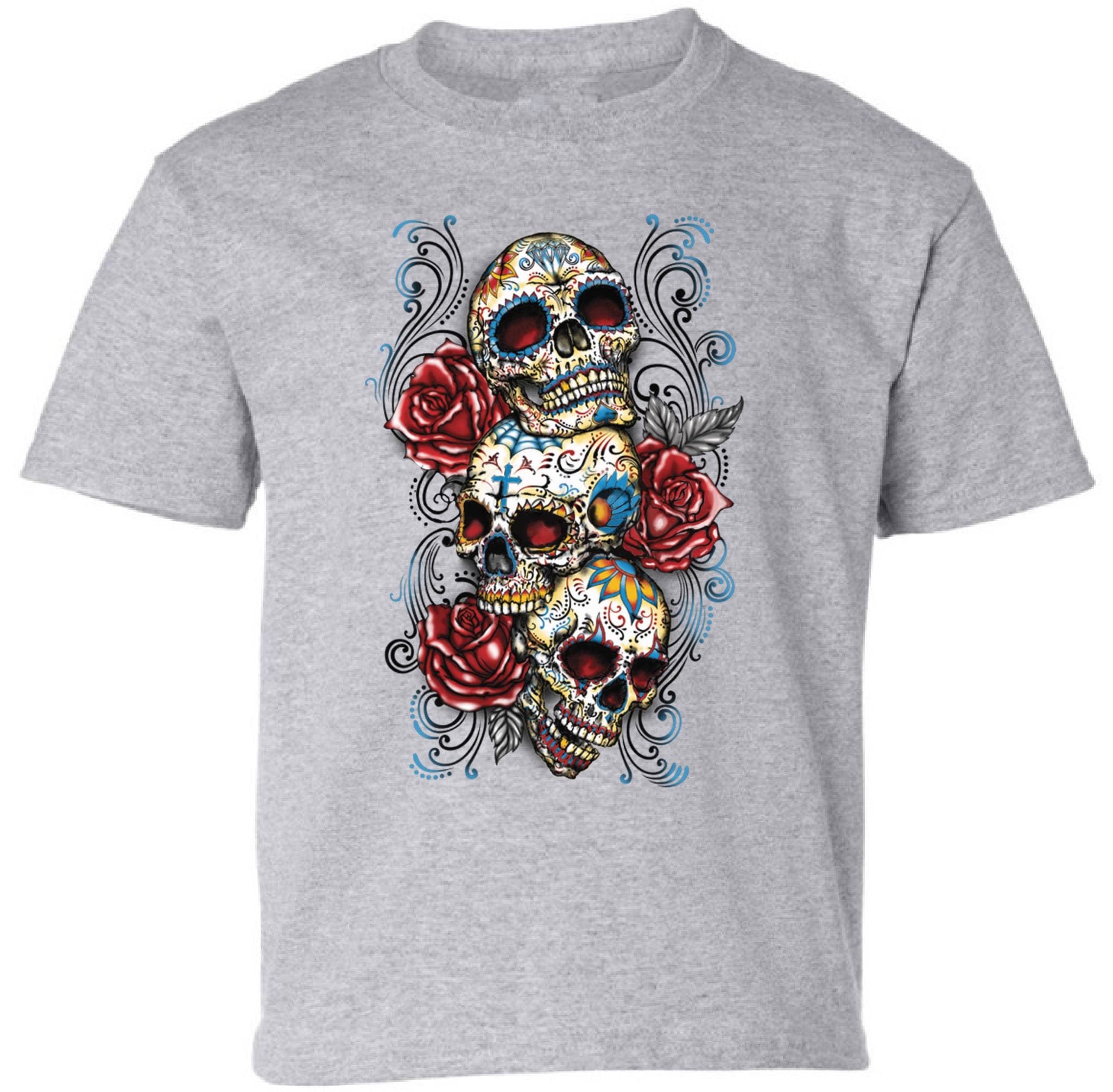 Skull Shirts for Kids Sugar Skull Youth T shirts Tops Sugar Etsy