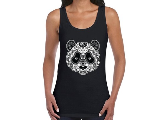 Day of The Dead Panda Mask Muscle Shirt Calavera Dia de Los Muertos Sleeveless