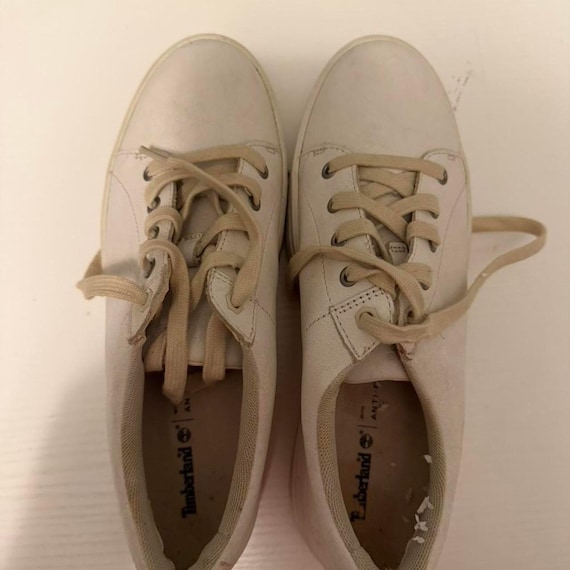 Timberland Women's White Leather Sneakers Size 8.5