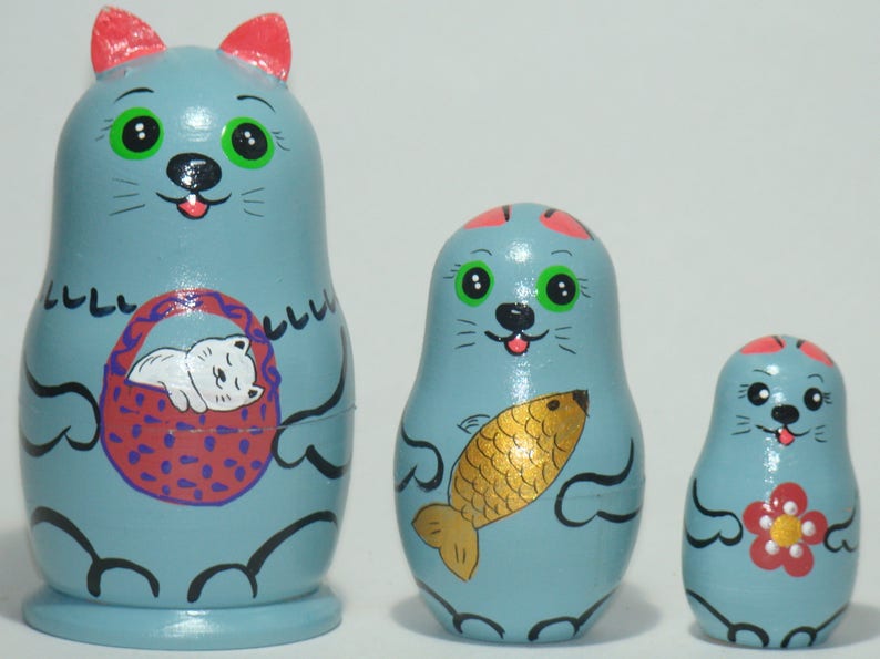 Cats nesting dolls Cats family nesting dolls for kids kids Etsy