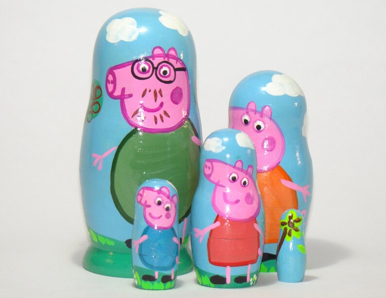 Peppa Pig nesting doll Peppa Family doll funny toy gift for Etsy